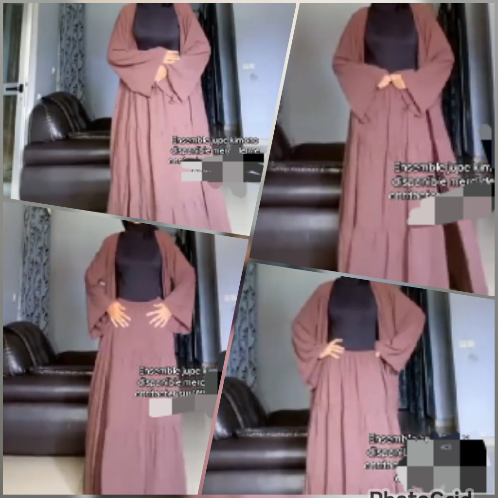 Jupe plus kimono bleu claire